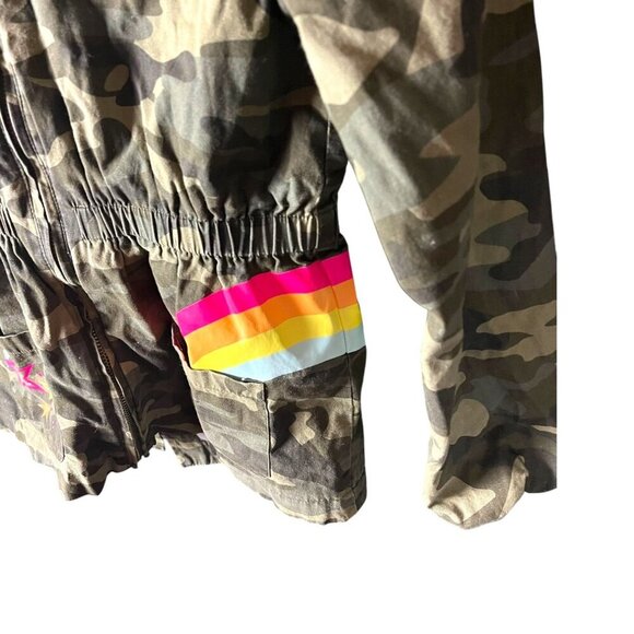 Epic Threads Girls Camo Hooded Jacket W/ Rainbow & Star Accents Size M Elastic W - Picture 10 of 13